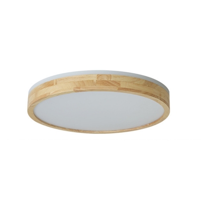 Modern Wooden Close To Ceiling LED Light with White Acrylic Shade for Home Use