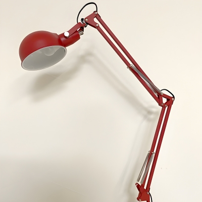 Modern Adjustable Three-fold Mechanical Arm Floor Lamp in Red for Living Room
