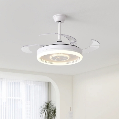 Modern Ceiling Fan with Remote Control and Stepless Dimming with Clear Blades