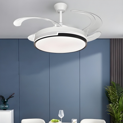 Modern Ceiling Fan with Remote Control LED Light and Clear Blades