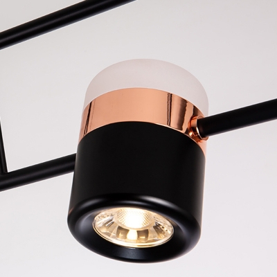 Modern Metal Adjustable Hanging Length LED Island Light in Black