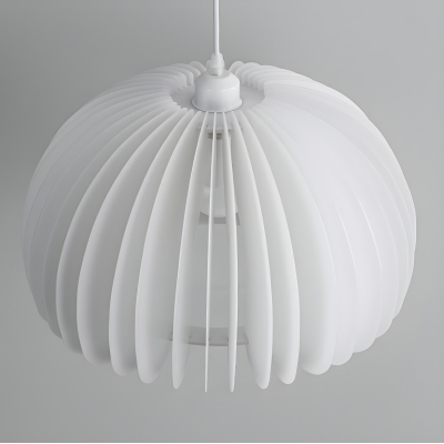 White Iron Pendant Light with Adjustable Hanging Length and Acrylic Lampshade for Dinning Room