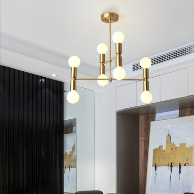 Contemporary Bronze No Blub Included Chandelier for Living Room