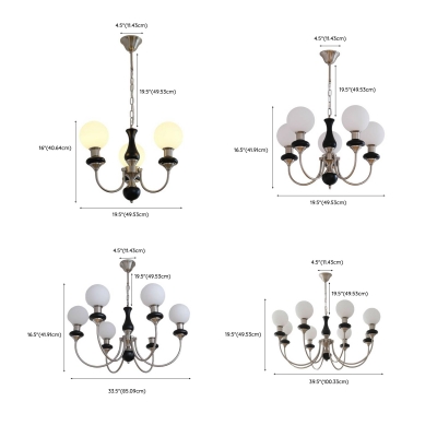 Elegant Modern Metal Chandelier with LED Light and Glass Shade for Modern Home