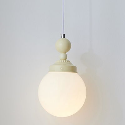LED Metal Pendant Light with Adjustable Hanging Length and Glass Shade for Residential Use