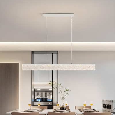 Modern Brushed Brass Island Light with Adjustable Hanging Length for Dining Room