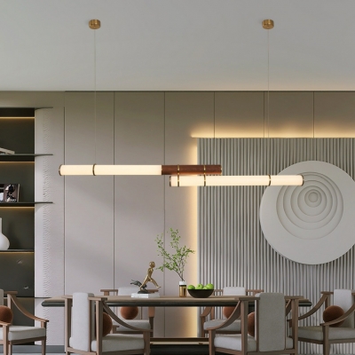 Modern Island Pendant with Metal and Acrylic Shade for Living Room