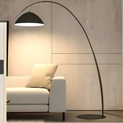 Modern Metal Floor Lamp with Foot Switch in Black for Living Room