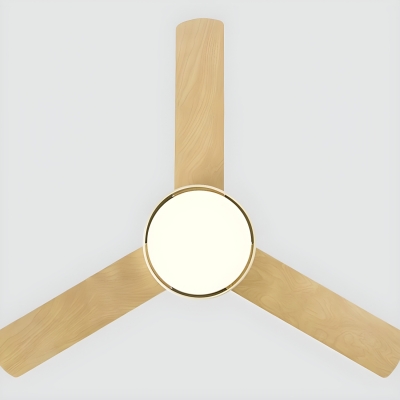 Scandinavian Bedroom Cream Ceiling Fans with Wood Fan Blade and Glass Shade