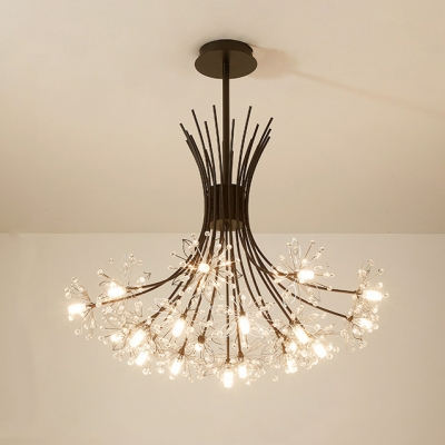 Stylish Geometric Chandelier with Clear Crystal Component in Modern Design for Residential Use