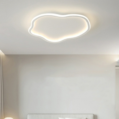 Contemporary White Metal Flush Mount Ceiling Light with Acrylic Shade for Living Room and Bedroom
