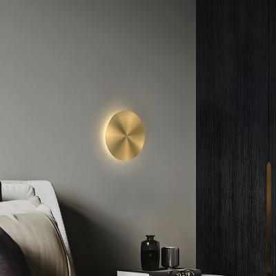 Luxurious Pure Copper Round Living Room Wall Sconces in Modern & Simple Design