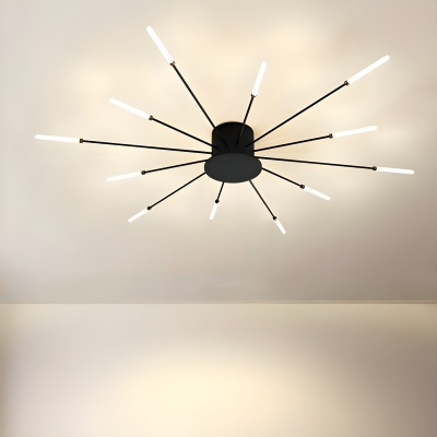 Modern LED Iron Ceiling Light with Acrylic Shade for Living Room and Bedroom