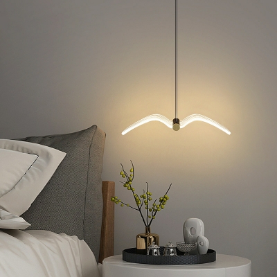 Modern LED Iron Pendant Light Acrylic Lampshade Pendant Light with Adjustable Hanging Length