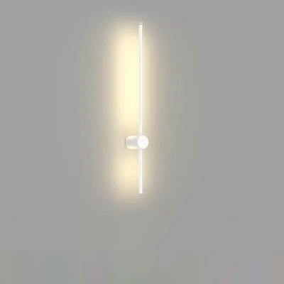 Modern Linear Aluminum LED Wall Lamp with Metal Lampshade for Living Room