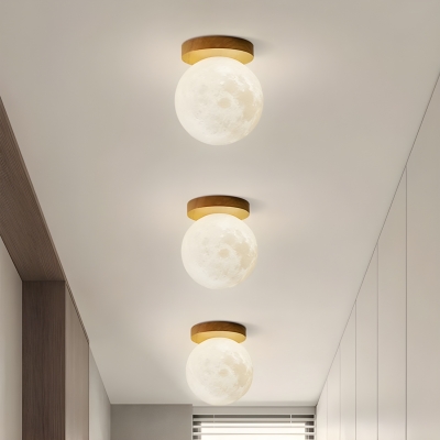 Contemporary Globe Semi-flushmount Ceiling Light for Living Room