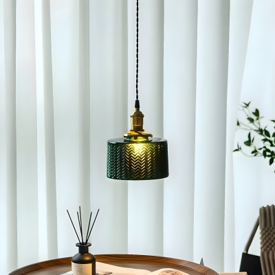 Contemporary Metal Pendant Light with Adjustable Hanging Length and Glass Lampshade
