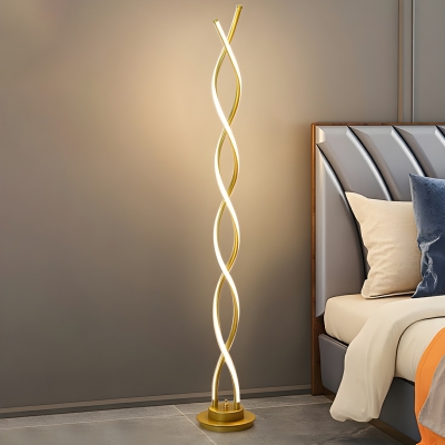 LED Modern Linear Floor Lamp with Silicone Lampshade for Living Room