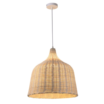 Scandinavian Bamboo Lampshade Pendant Light without Light Bulb for Living Room
