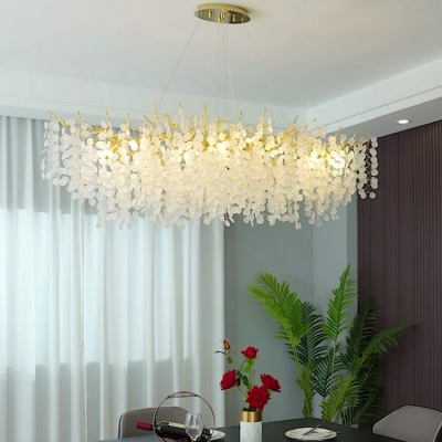 Stunning Gold Crystal Adjustable Hanging Length Chandelier with Aluminum Lamp Body