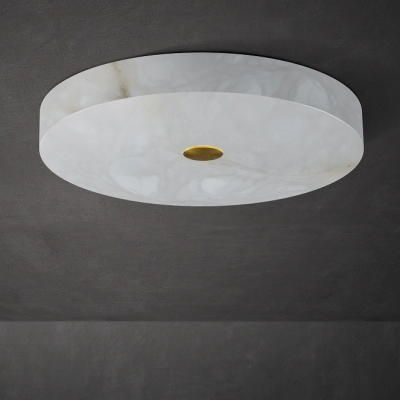 Contemporary Bronze Flush Mount Ceiling Light with Stone Shade for Living Room and Bedroom