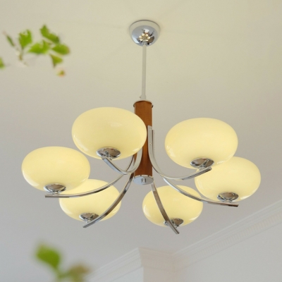 Modern Chandelier with Glass Shades and Adjustable Hanging Length for Living Room