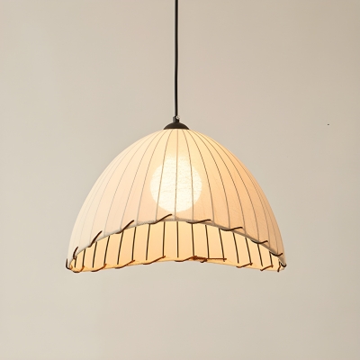 Modern Fabric Pendant Light with Adjustable Hanging Length for Bedroom