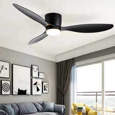 Elegant Wood Blade Ceiling Fan with Integrated LED Light and Remote Control
