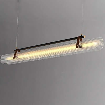 Modern Acrylic Shade Metal Island Light with Adjustable Hanging Length for Dinning Room