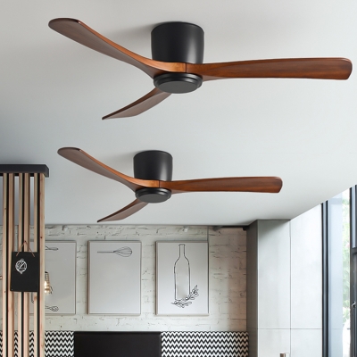 Modern Metal Ceiling Fan with Stepless Dimming Remote Control and Integrated LED Light