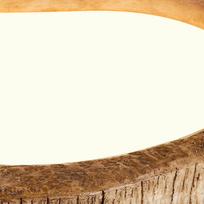 Brown Modern Wood LED Flush Mount Ceiling Light with 3 Color Adjustable Light for Residential Use