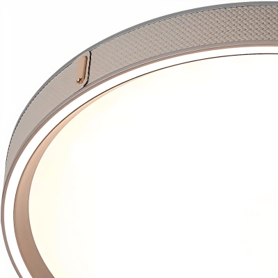 Contemporary Round Flush Mount Ceiling Light with Acrylic Shade for Living Room and Bedroom