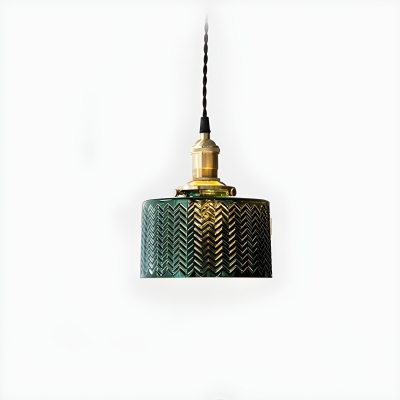 Contemporary Metal Pendant Light with Adjustable Hanging Length and Glass Lampshade