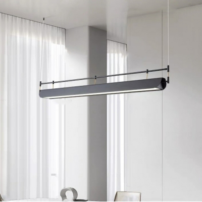 Modern Iron Island Light with Adjustable Hanging Length and Acrylic Shade for Dinning Room