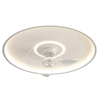 Modern Metal Flushmount Ceiling Fan with Remote Control LED Light