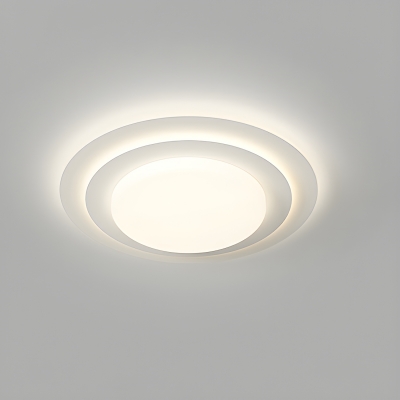 Modern White Led Flush Mount Ceiling Lights with Acrylic Shade for Living Room & Bedroom