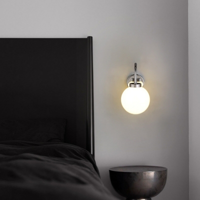 Modern Ball Glass Lampshade Iron Wall Lamp without Bulb Included for Bedroom