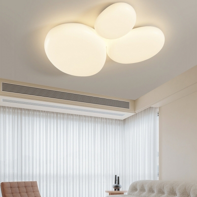 Modern Flush Mount Ceiling Light for Residential Use with LED Bulbs in White