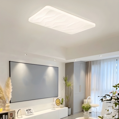 Modern LED Metal Flush Mount Ceiling Light with Acrylic Shade for Living Room