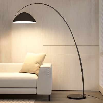 Modern Metal Floor Lamp with Foot Switch in Black for Living Room