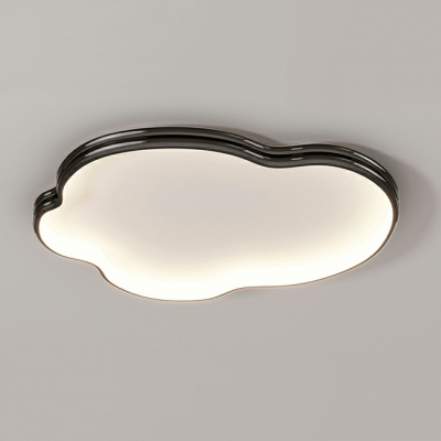 Modern Metal Flush Mount Ceiling Light with Silicone Shade for Living Room and Bedroom