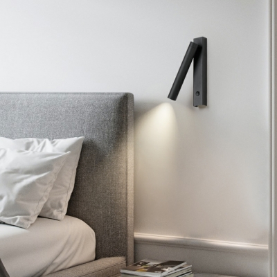 Modern Metal LED Light Rectangle Shape Wall Lamp Hardwired with Spotlight for Living Room