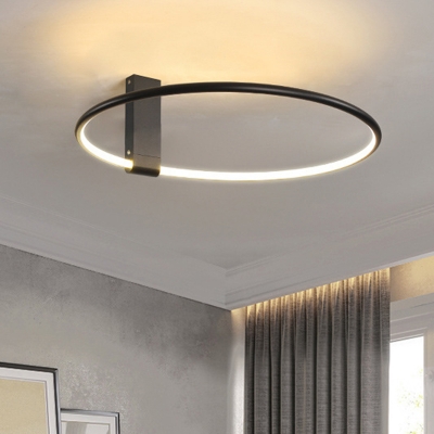 Modern Metal LED Semi-Flush Close To Ceiling Light with Silica Gel Shade for Home Use