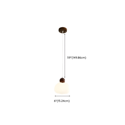 Modern Wood Pendant Light with Adjustable Hanging Length and Pumpkin Shape for Bedroom