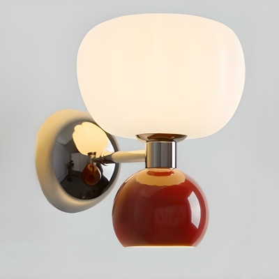 Contemporary Simple Metal Wall Lamp with Pumpkin Shape for Bedroom