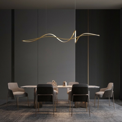 Glam Bronze LED Light Island Light with Adjustable Hanging Length for Dinning Room