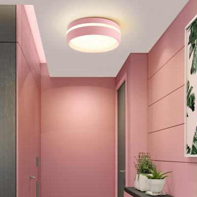 LED Bulb Modern Cylinder Flush Mount Ceiling Light with Acrylic Shade for Residential Use