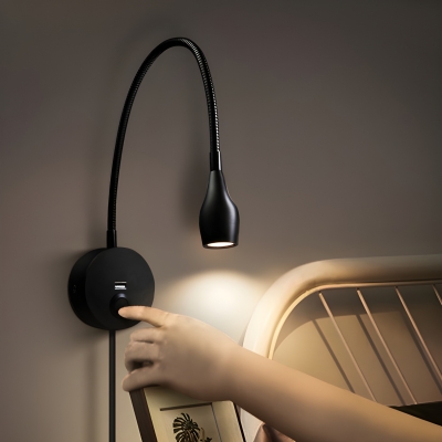 Modern Metal LED Hose Light Touch Dimmable Wall Lamp for Bedroom