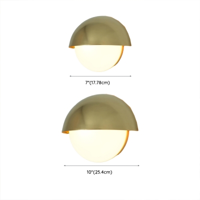 Contemporary LED Semicircle Metal Wall Lamp with Lampshade for Living Room and Bedroom