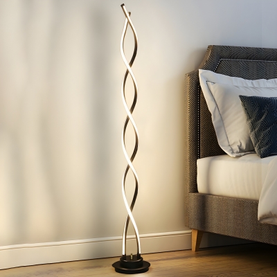 LED Modern Linear Floor Lamp with Silicone Lampshade for Living Room